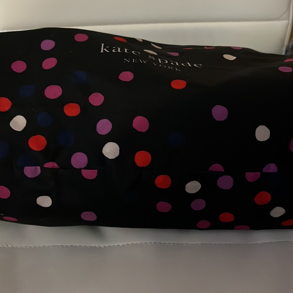 Kate Spade large tote black w/a multitude of colors such as white, purple, red - Picture 6 of 8